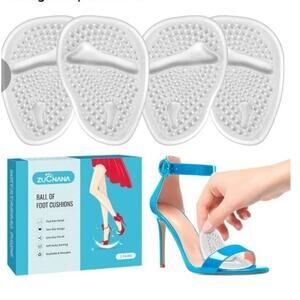 Ball of Foot Cushions (2 Pairs Gel Shoe Inserts), Heel Inserts for Women, Non Sl